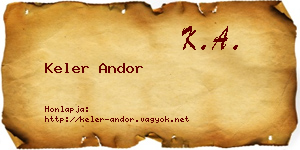 Keler Andor névjegykártya