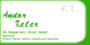 andor keler business card